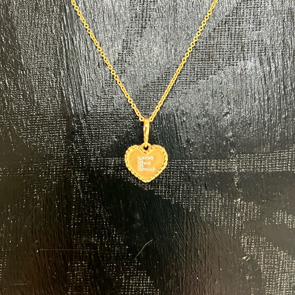 New David Yurman 18k Diamond Heart E Initial Necklace